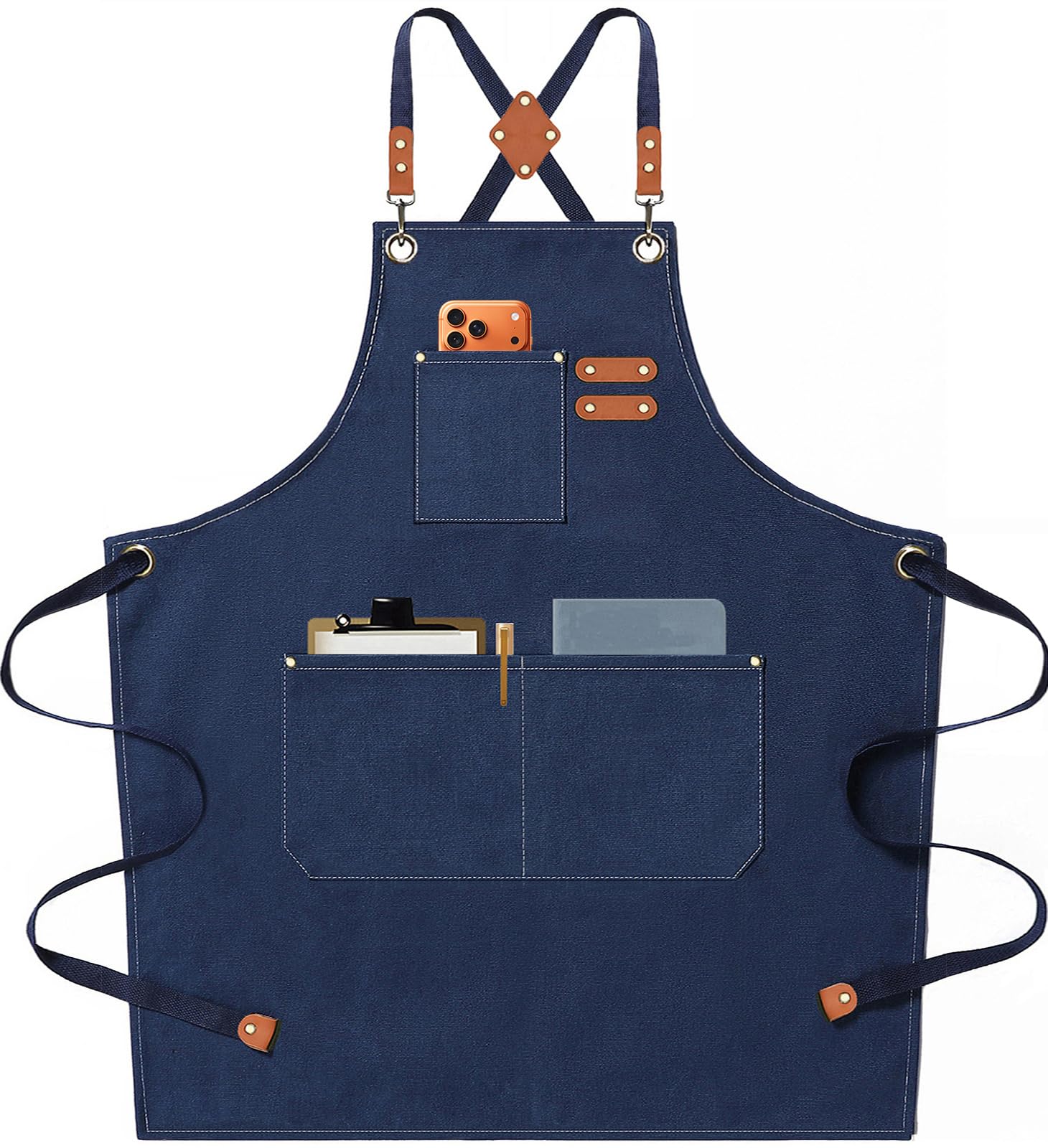 AFUN Chef Aprons for Men Women with Oversized Pockets, 16-Ounce